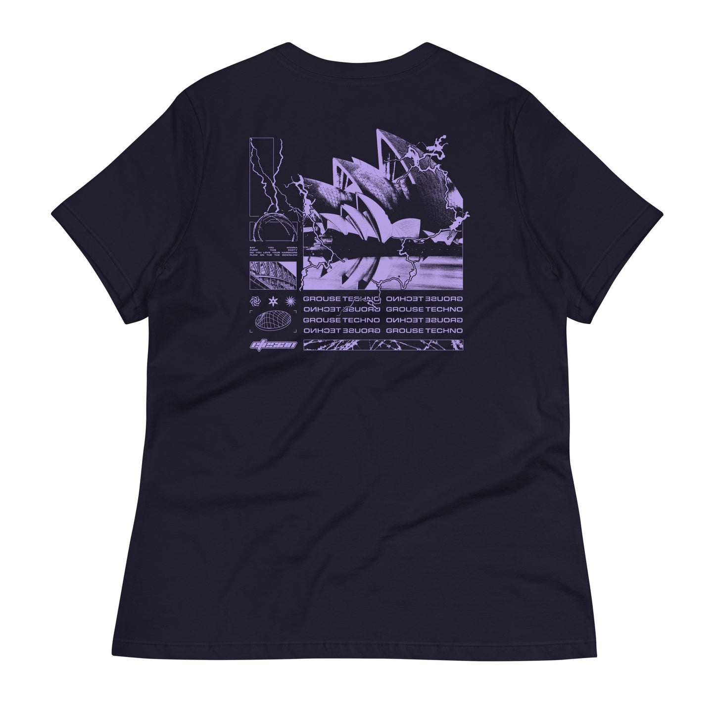 EFESIAN - Women's Relaxed Shirt (Black with Purple Graphic)